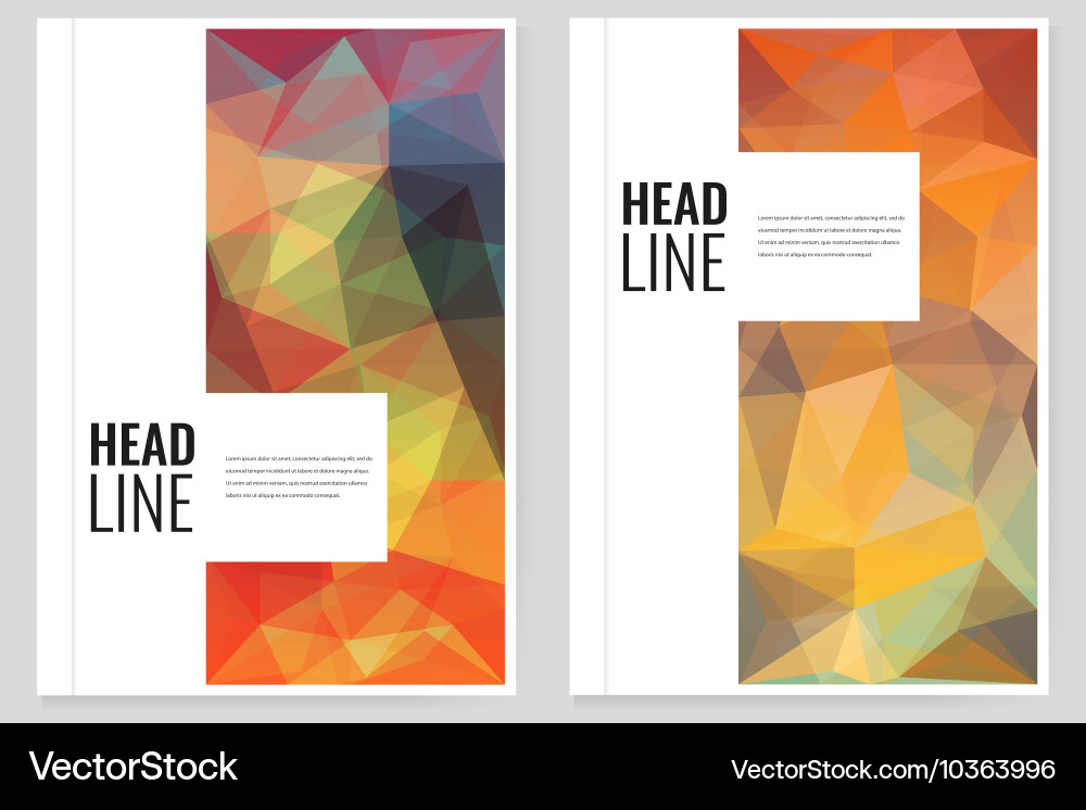 Abstract triangle brochure flyer design template vector image