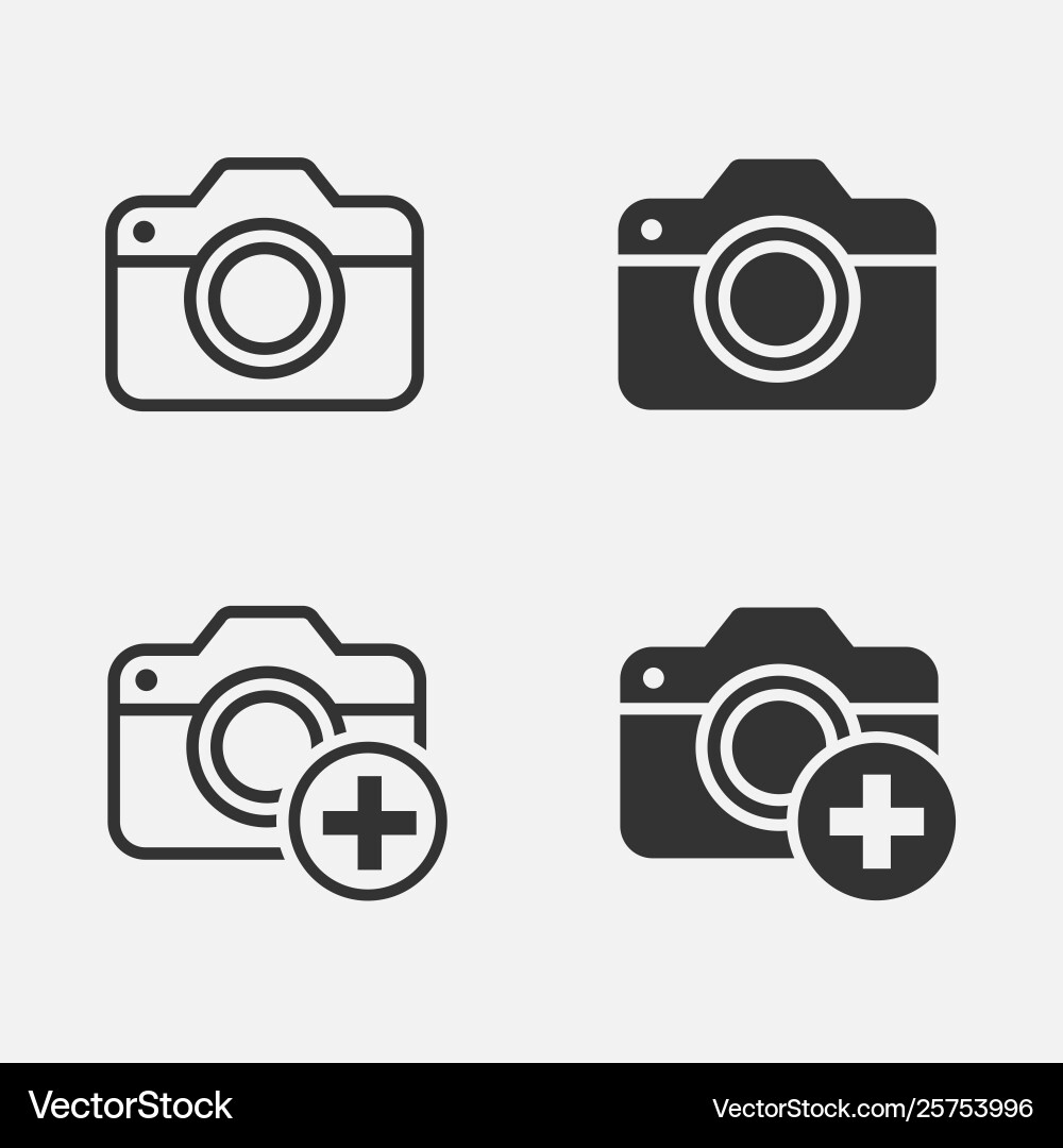 Add photo icon for graphic and web design Vector Image