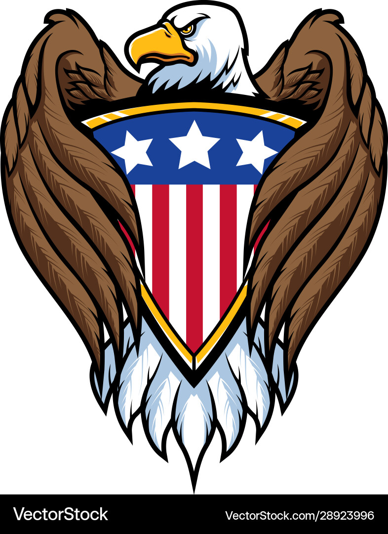 Bald eagle holding shield Royalty Free Vector Image