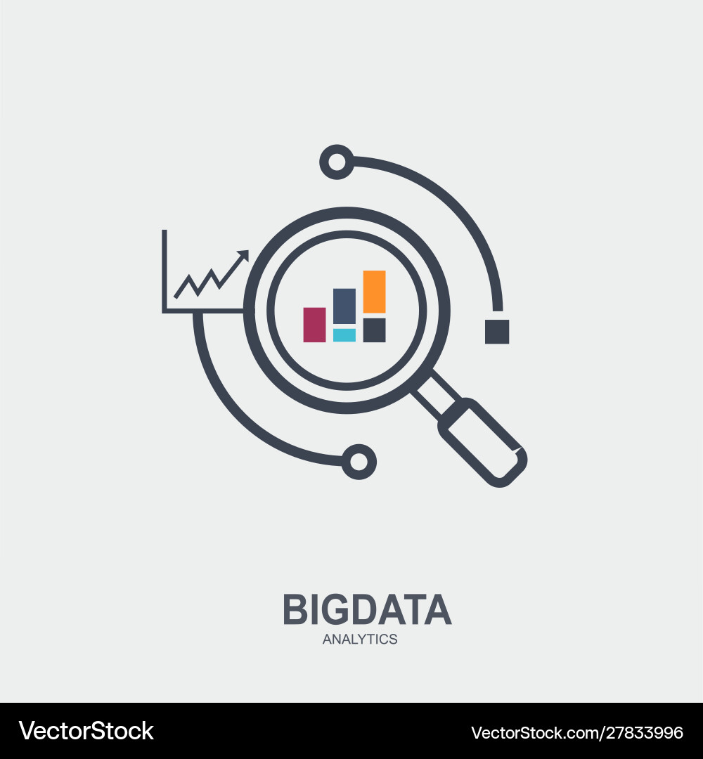 Big Data Analysis Icon Set vector image