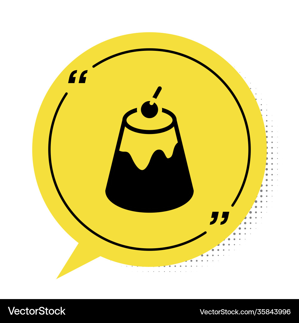 Black pudding custard with caramel glaze icon Black pudding custard with caramel glaze icon vector image