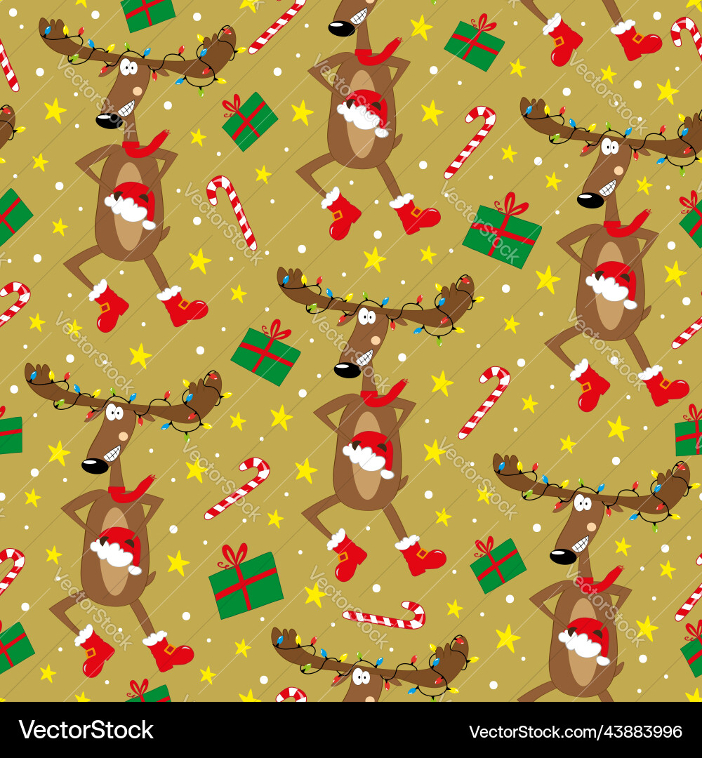 Cartoon Rentde nahtlose Muster Weihnachtsdekor Cartoon Rentde nahtlose Muster Weihnachtsdekor vektorbild