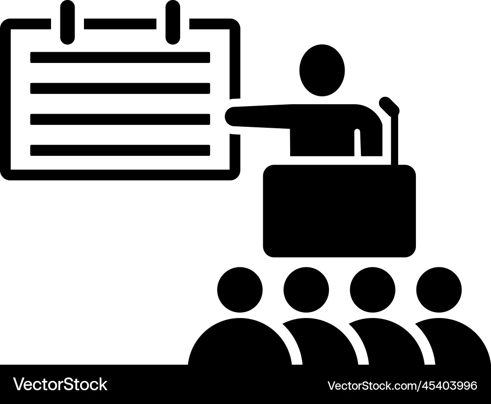 Class lecture icon black vector image