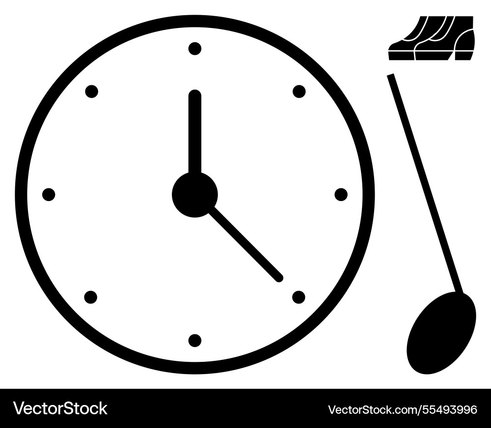 Clock with sleek design simple pendulum Clock with sleek design simple pendulum vector image