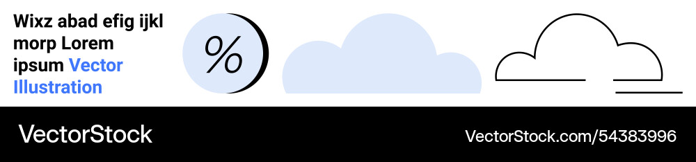 Cloud graphics with percentage symbol and text Cloud graphics with percentage symbol and text Vector Image