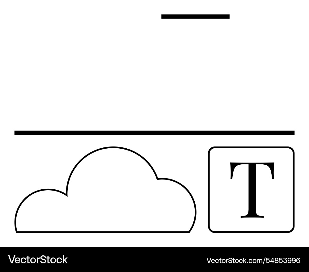 Cloud storage interface symbol with text icon Cloud storage interface symbol with text icon vector image