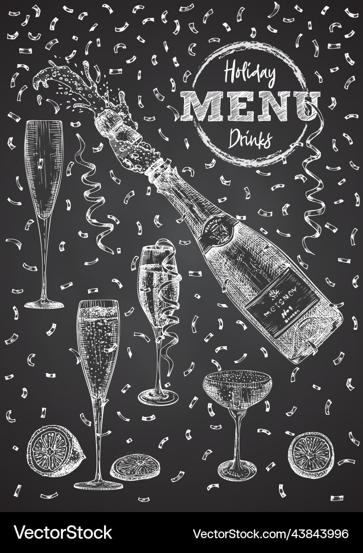 Cocktail bar menu design template set in retro Cocktail bar menu design template set in retro vector image