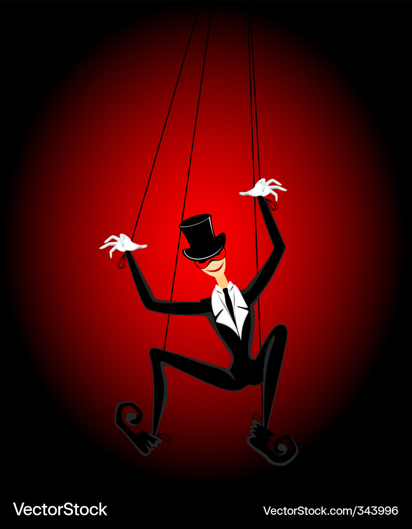 Dapper Puppet Dancer Silhouette Vector Image