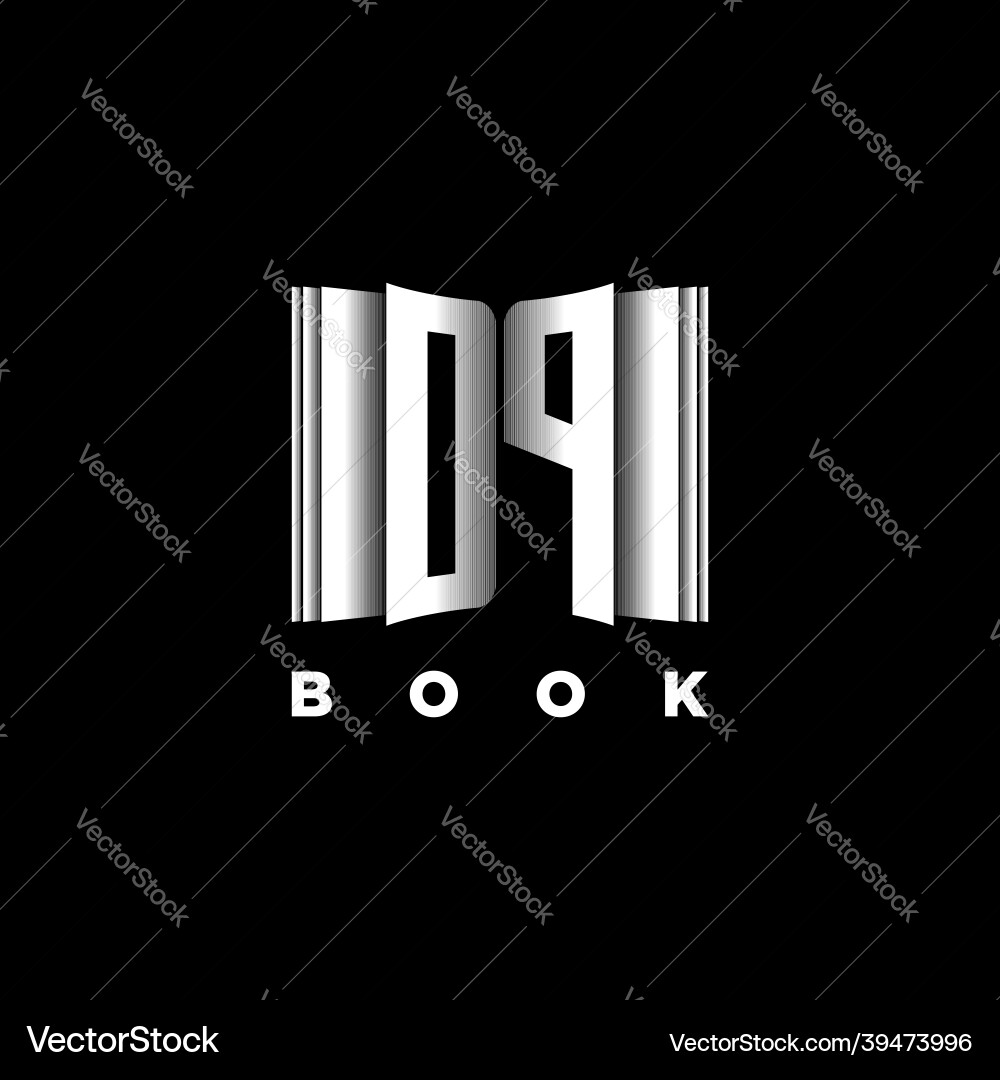 Dp monogram book shape style Vector Image