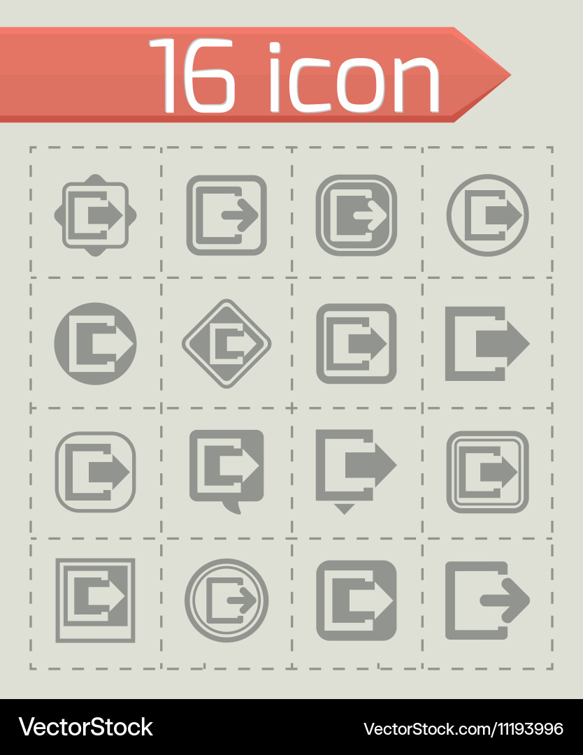 Exit icon set vector image
