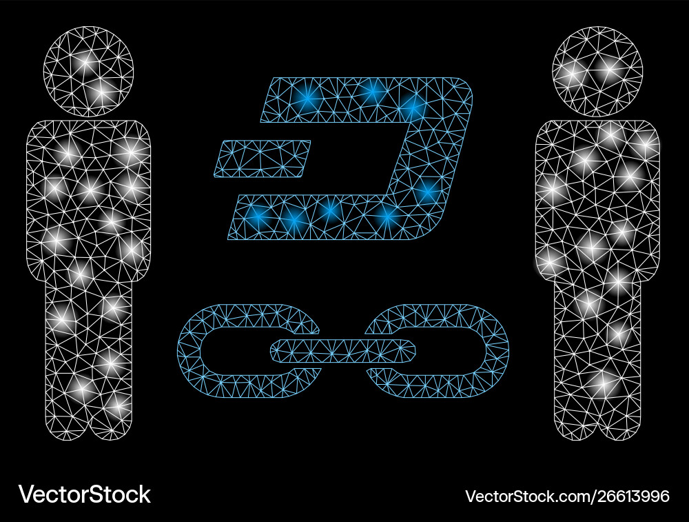 Flare mesh 2d people dash blockchain with Flare mesh 2d people dash blockchain with vector image