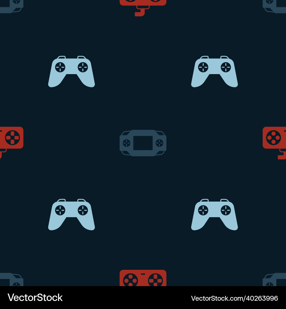 Game Controller Set - Seamless Pattern Vector Image