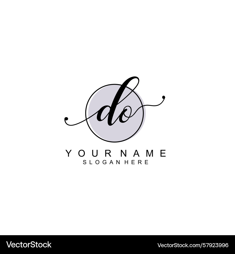 Handwriting logo concepts with initial do Vector Image