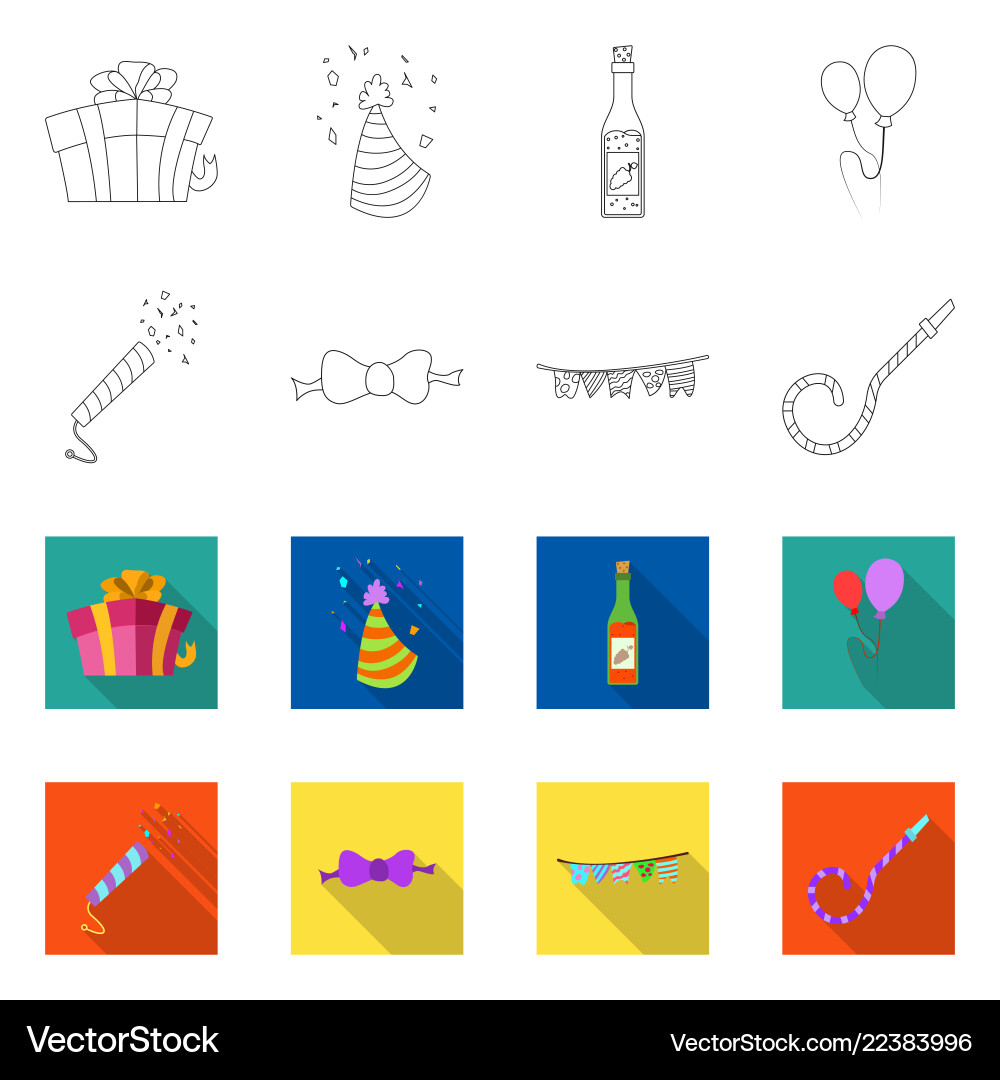 Isolated object of party and birthday symbol Isolated object of party and birthday symbol Vector Image