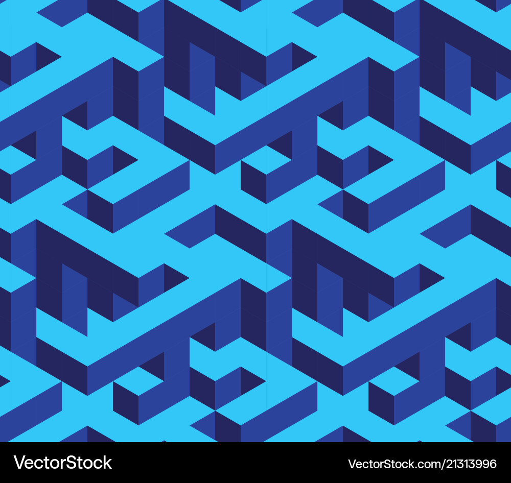 Isometric labirynth pattern Isometric labirynth pattern Vector Image