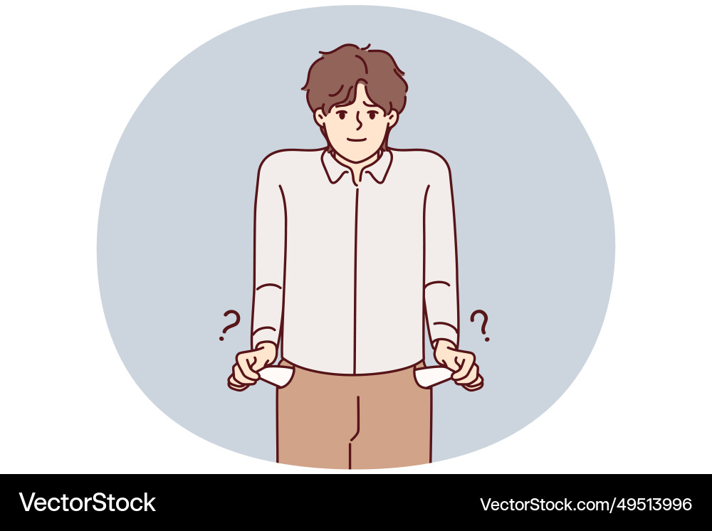 Man with Empty Pockets Vector Image