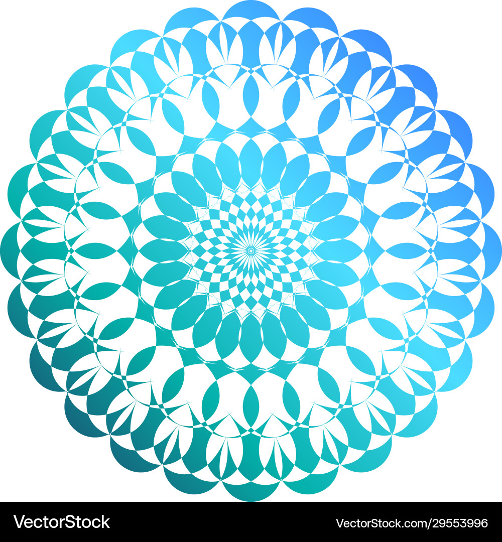Mandala pattern design in blue color Mandala pattern design in blue color Vector Image