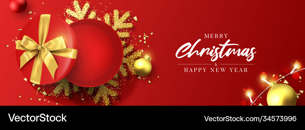 Merry christmas and happy new year banner Merry christmas and happy new year banner vector image