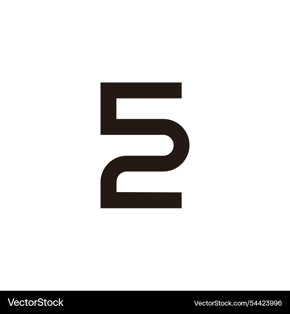 Number 52 simple loop line geometric design Number 52 simple loop line geometric design Vector Image