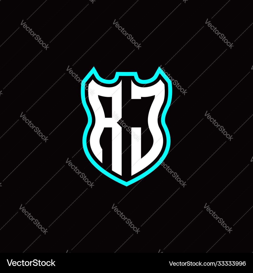R j initial logo design with shield shape R j initial logo design with shield shape vector image