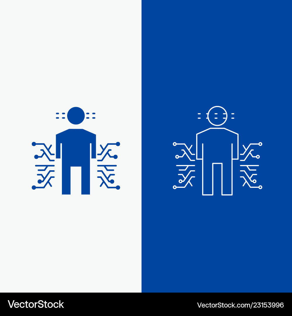 Sensor body data human science line and glyph web Sensor body data human science line and glyph web vector image