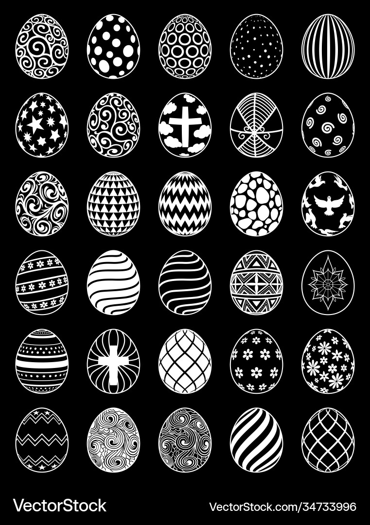 Set easter eggs Royalty Free Vector Image - VectorStock