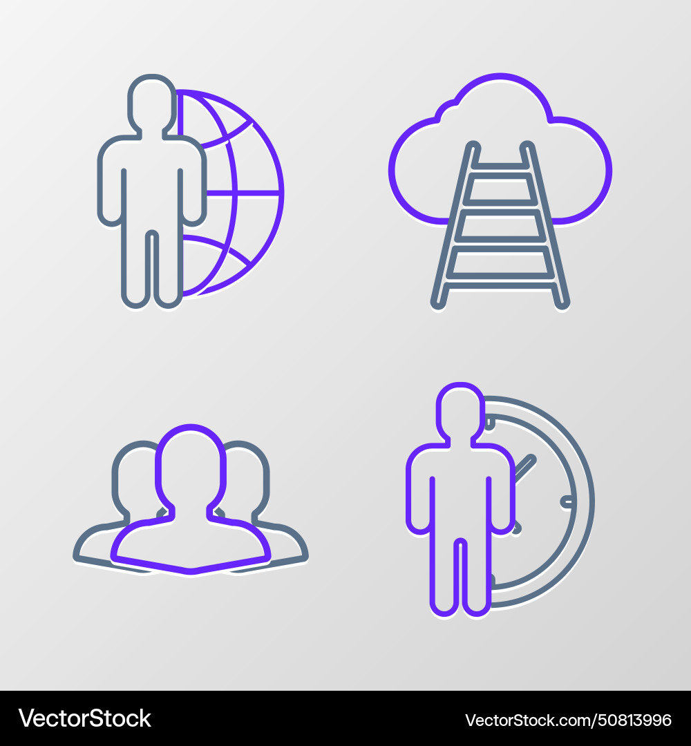 Set line time management users group ladder Set line time management users group ladder vector image