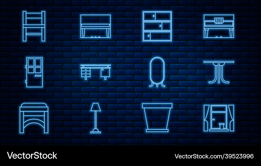 Set line window with curtains round table shelf Set line window with curtains round table shelf vector image