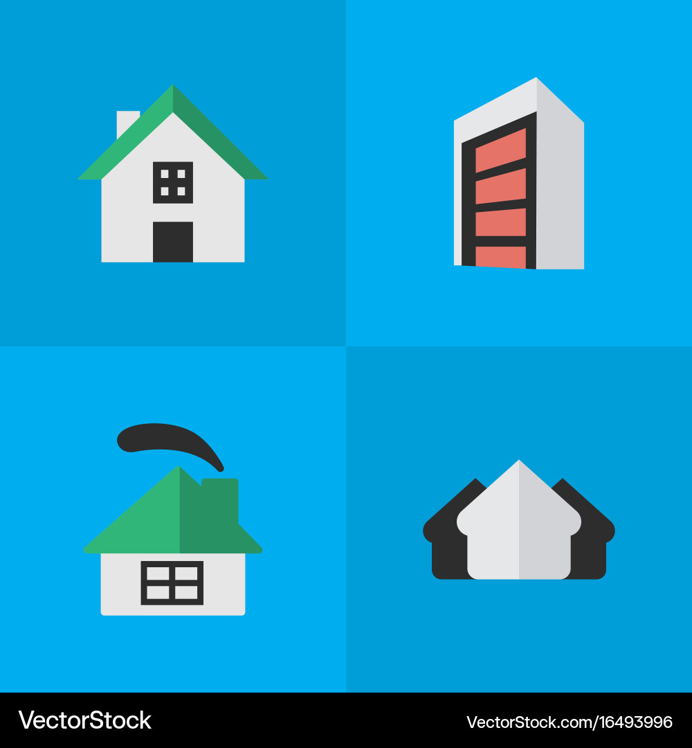 Set of simple real icons vector image