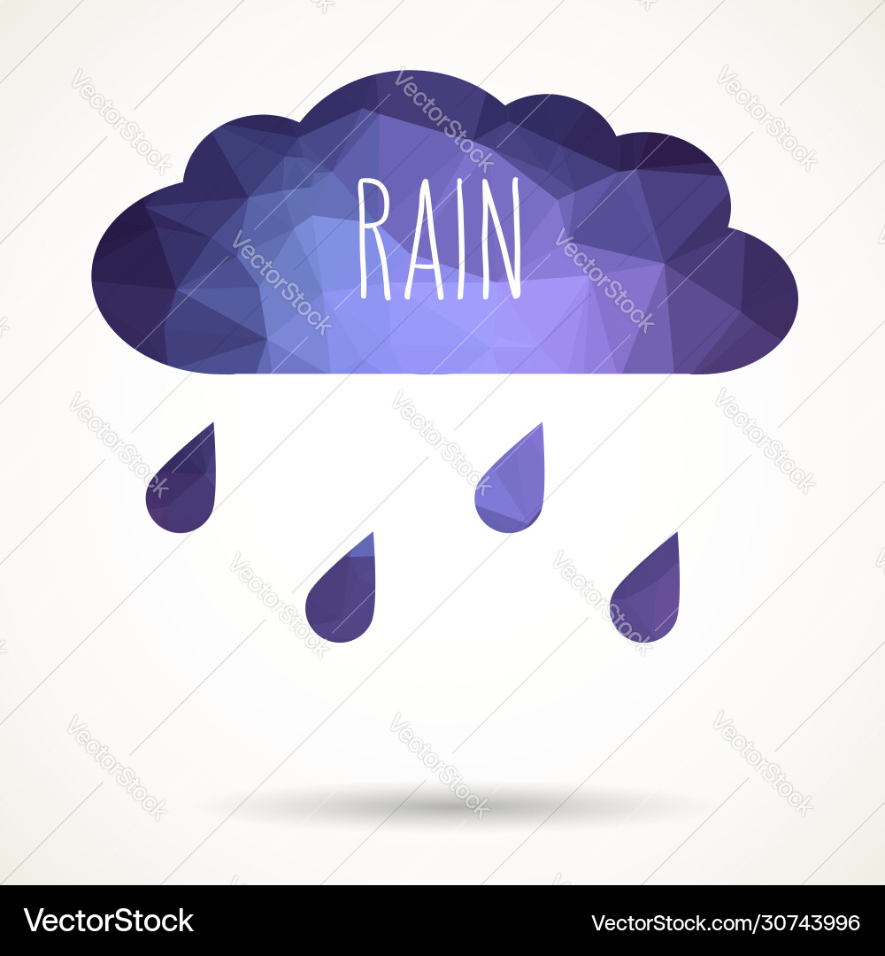 Triangular cloud with rain Vector Image