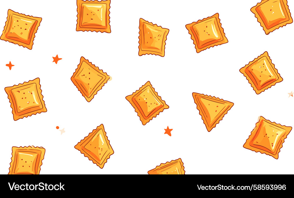 Vibrant cartoon cracker pattern with floating Vibrant cartoon cracker pattern with floating Vector Image