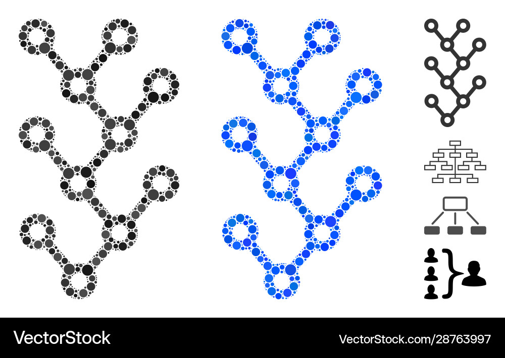 Binary tree composition icon round dots Binary tree composition icon round dots vector image