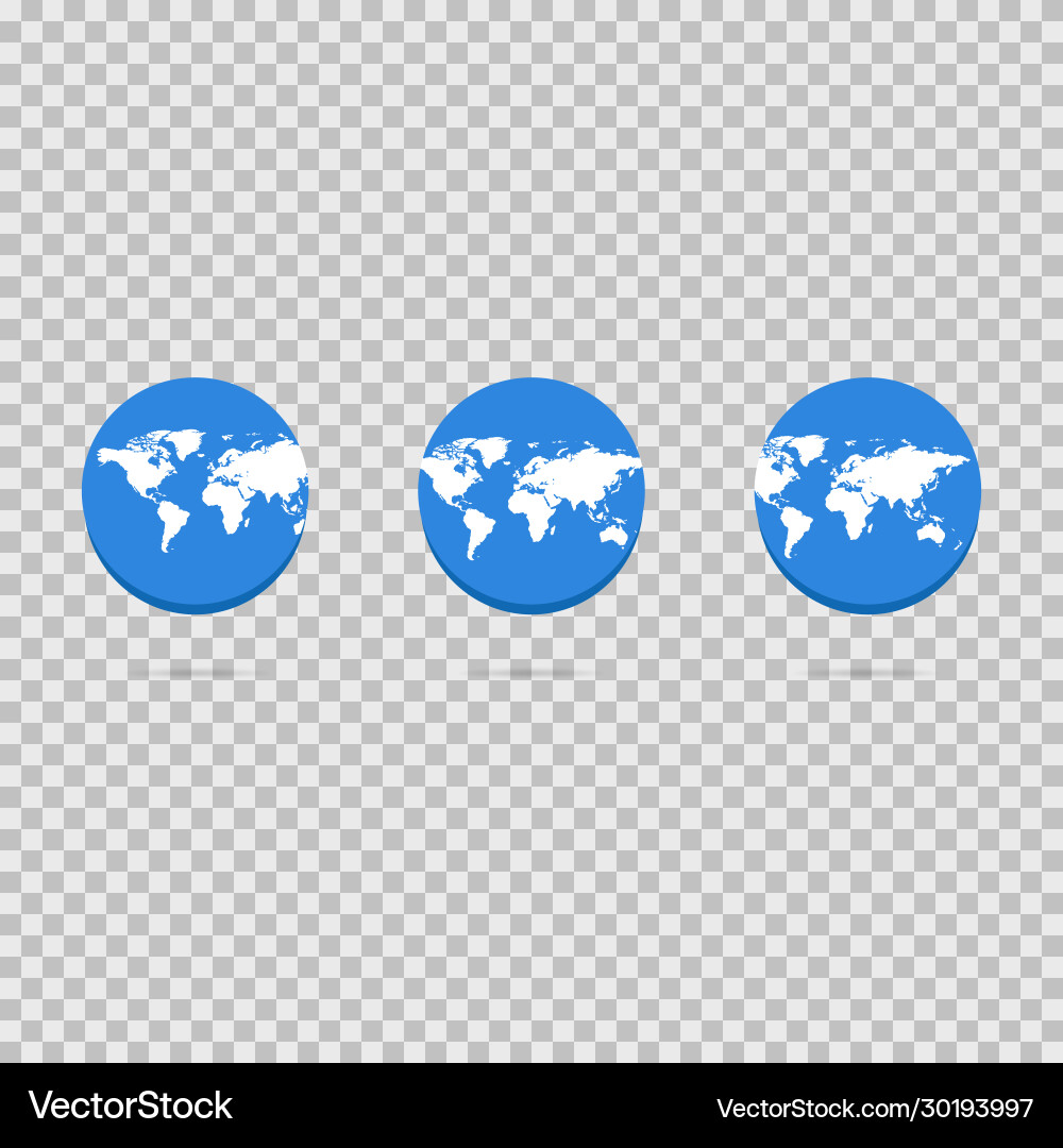 Blue map world on globe with shadow different Blue map world on globe with shadow different Vector Image