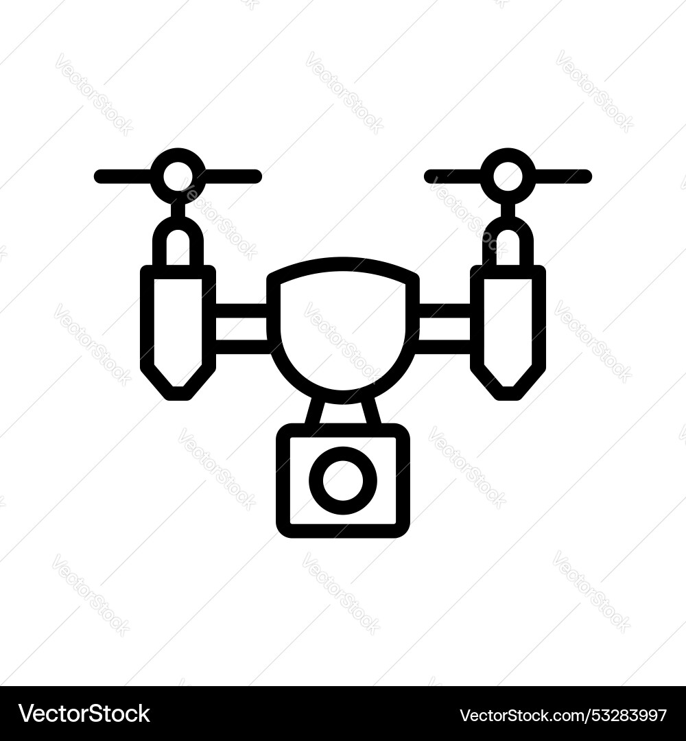 Camera drone icon outline style design isolated Camera drone icon outline style design isolated vector image