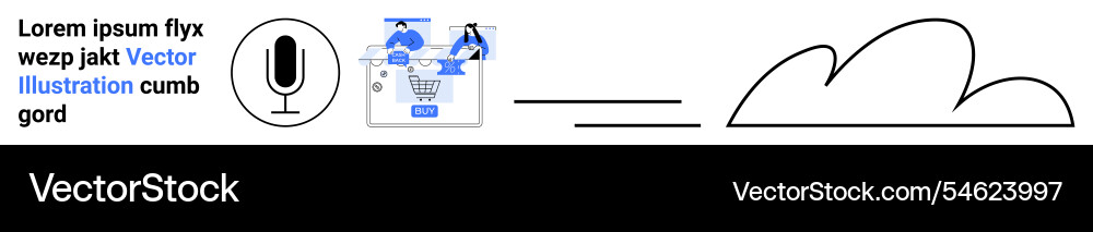 Cloud computing data processing with microphone Cloud computing data processing with microphone vector image
