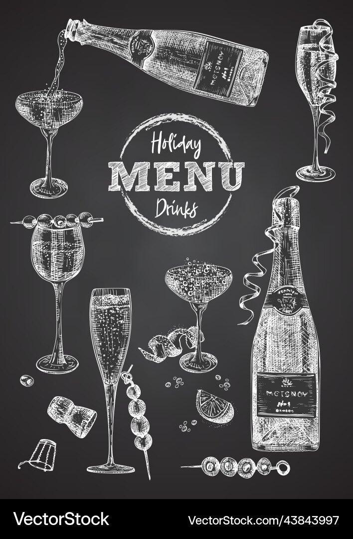 Cocktail bar menu design template set in retro Cocktail bar menu design template set in retro vector image