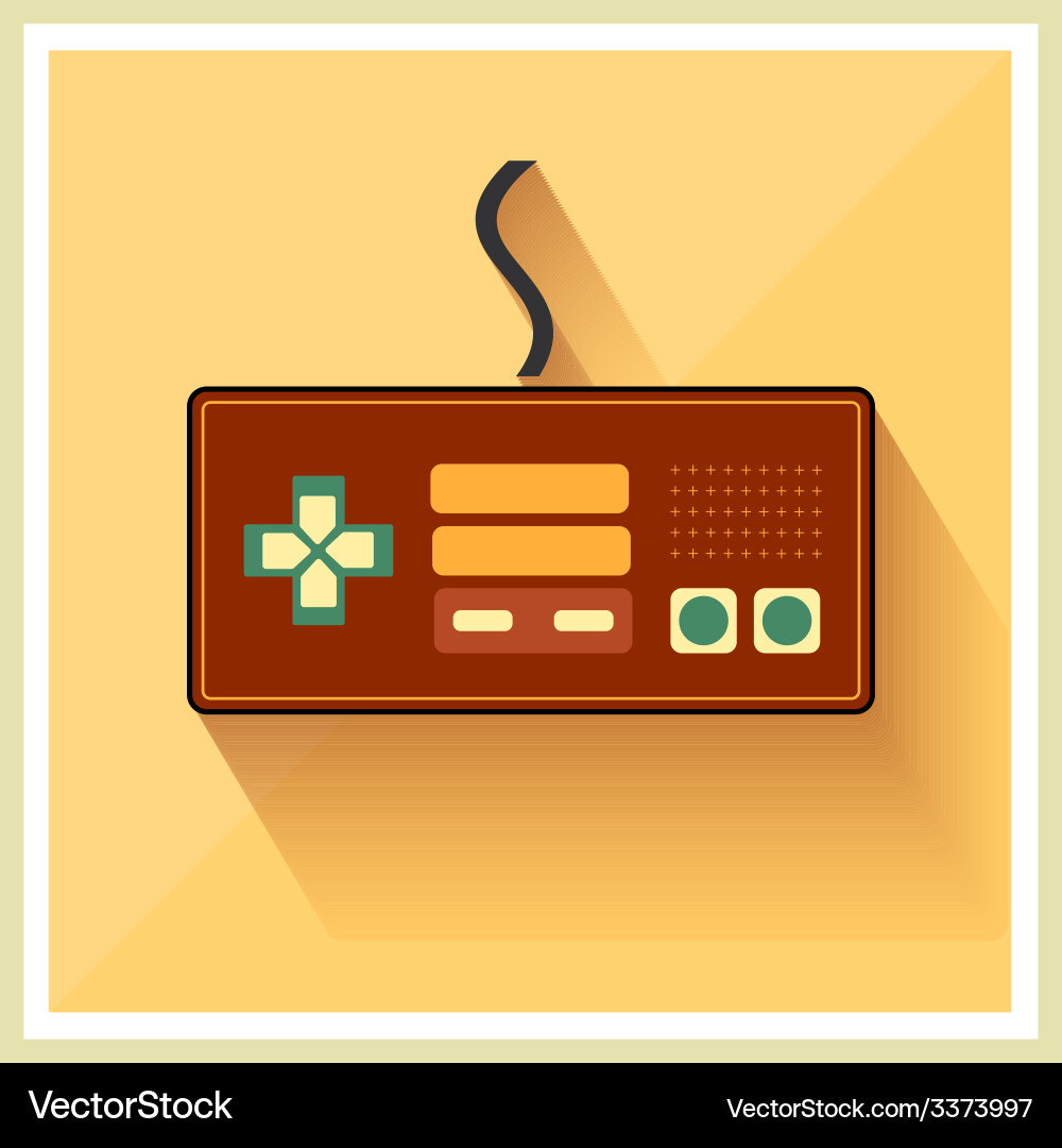 Computer video game controller joystick flat icon Vector Image