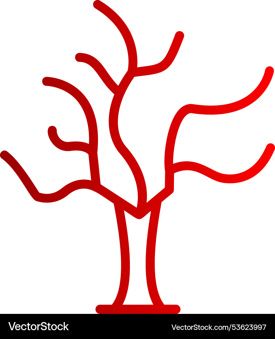Dry tree line gradient icon Vector Image