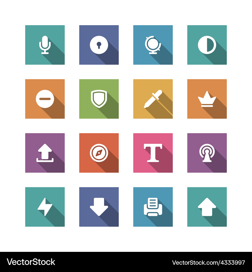 Flat icons set for design web sites and mobile vector image