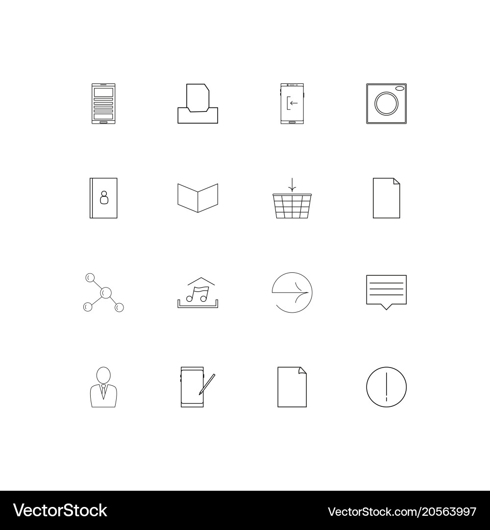 Internet of things simple linear icons set vector image