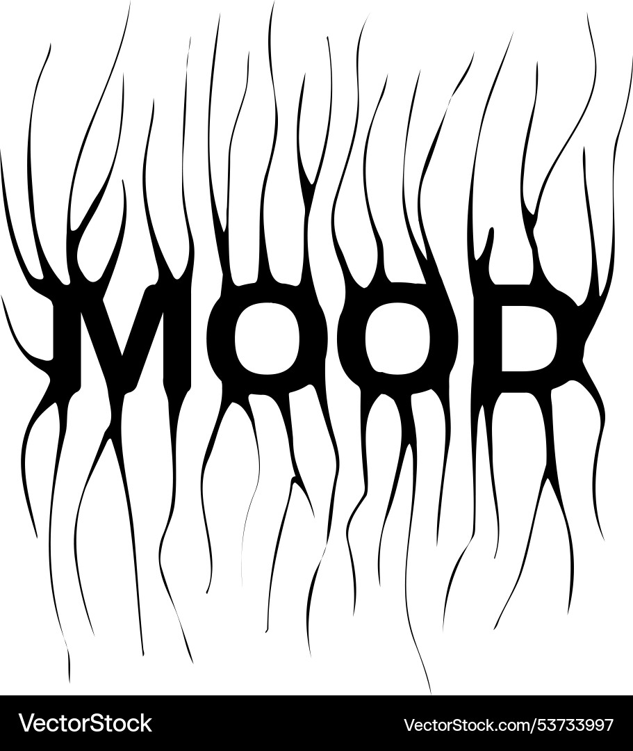 Mood- slogan tee print design with distorted Mood- slogan tee print design with distorted vector image