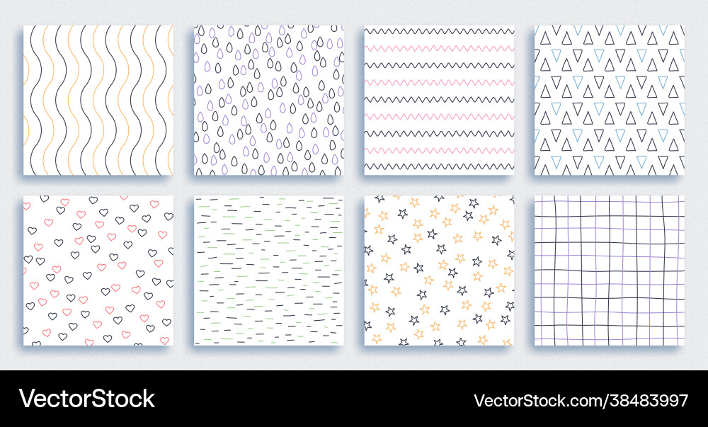 Multicolored minimalist patterns Vector Image