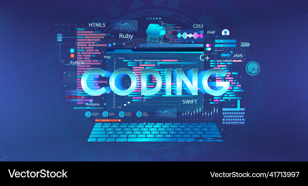 Programming concept artificial intelligence Programming concept artificial intelligence vector image