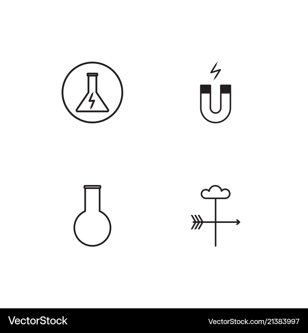 Science linear icons set simple outline vector image
