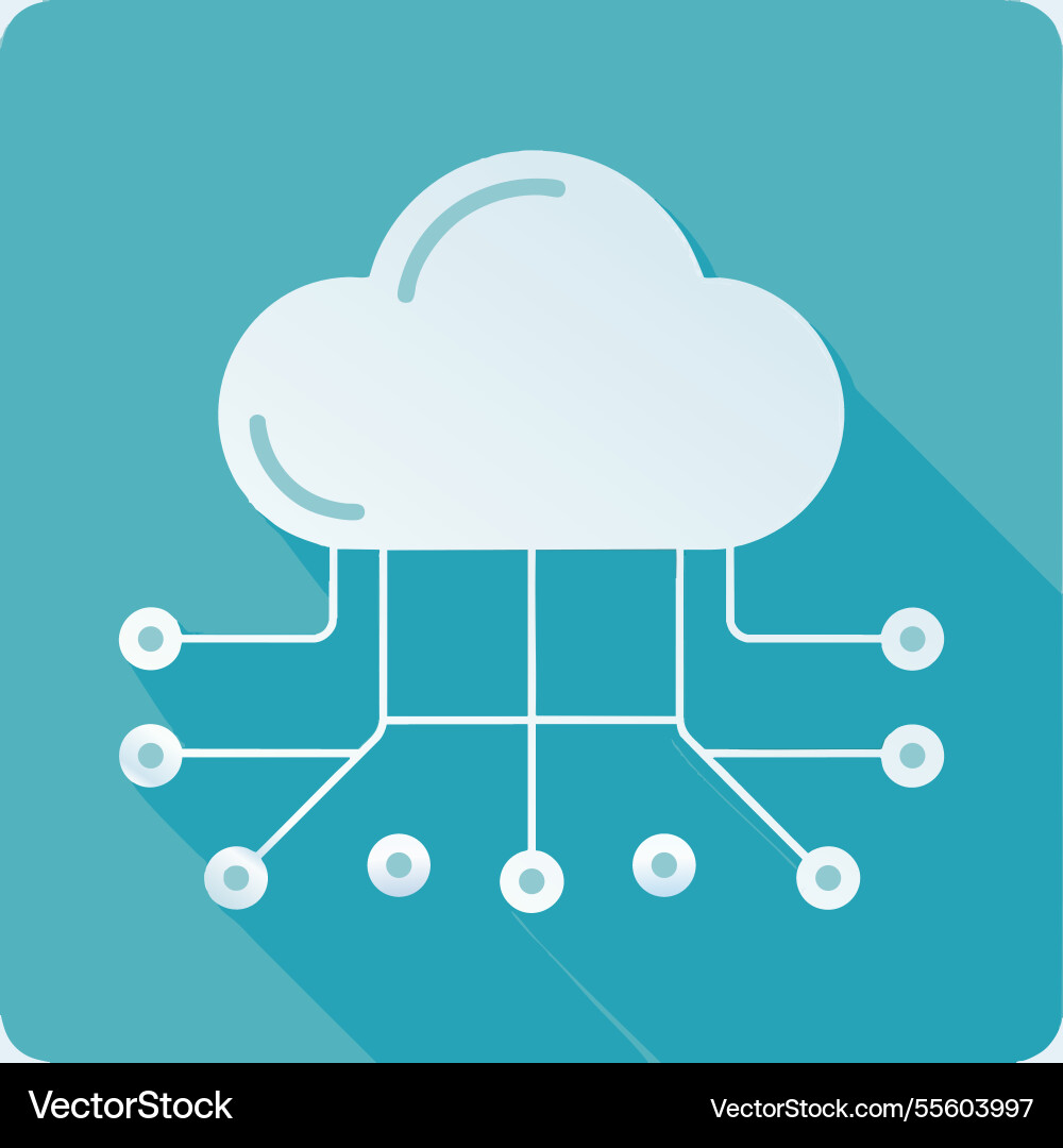 Small node connected to main cloud Small node connected to main cloud Vector Image