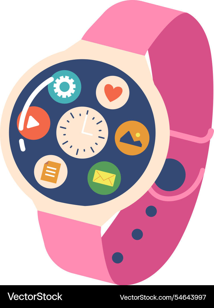 Smart watch with different application Vector Image
