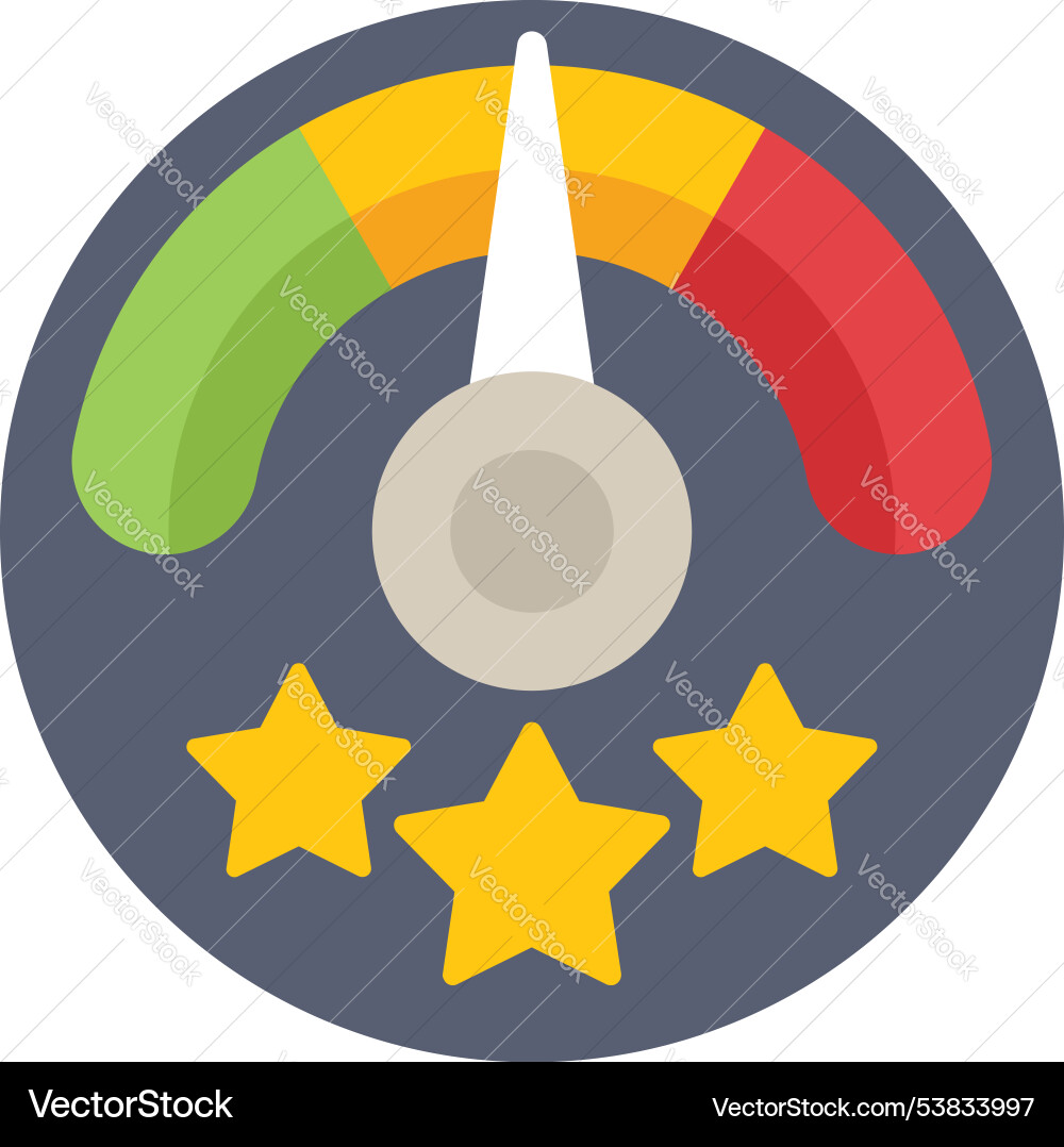 Speedometer showing high performance with three Speedometer showing high performance with three Vector Image