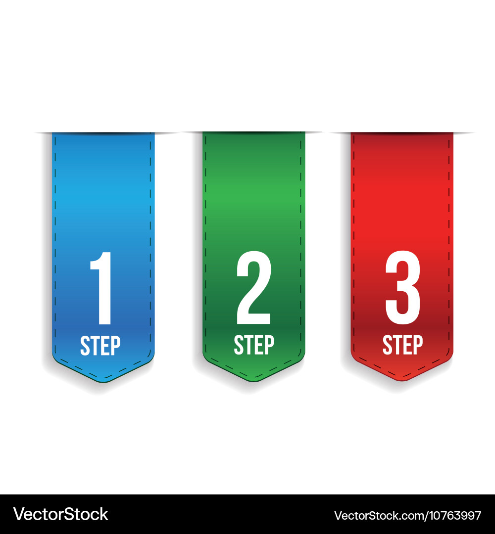 Step one two three progress Vector Image