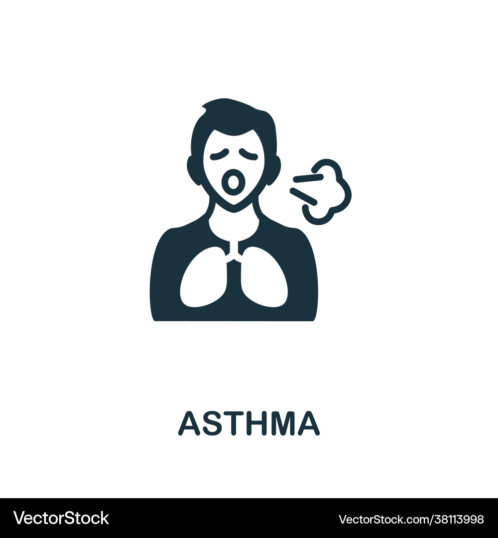 Asthma icon monochrome simple element from vector image