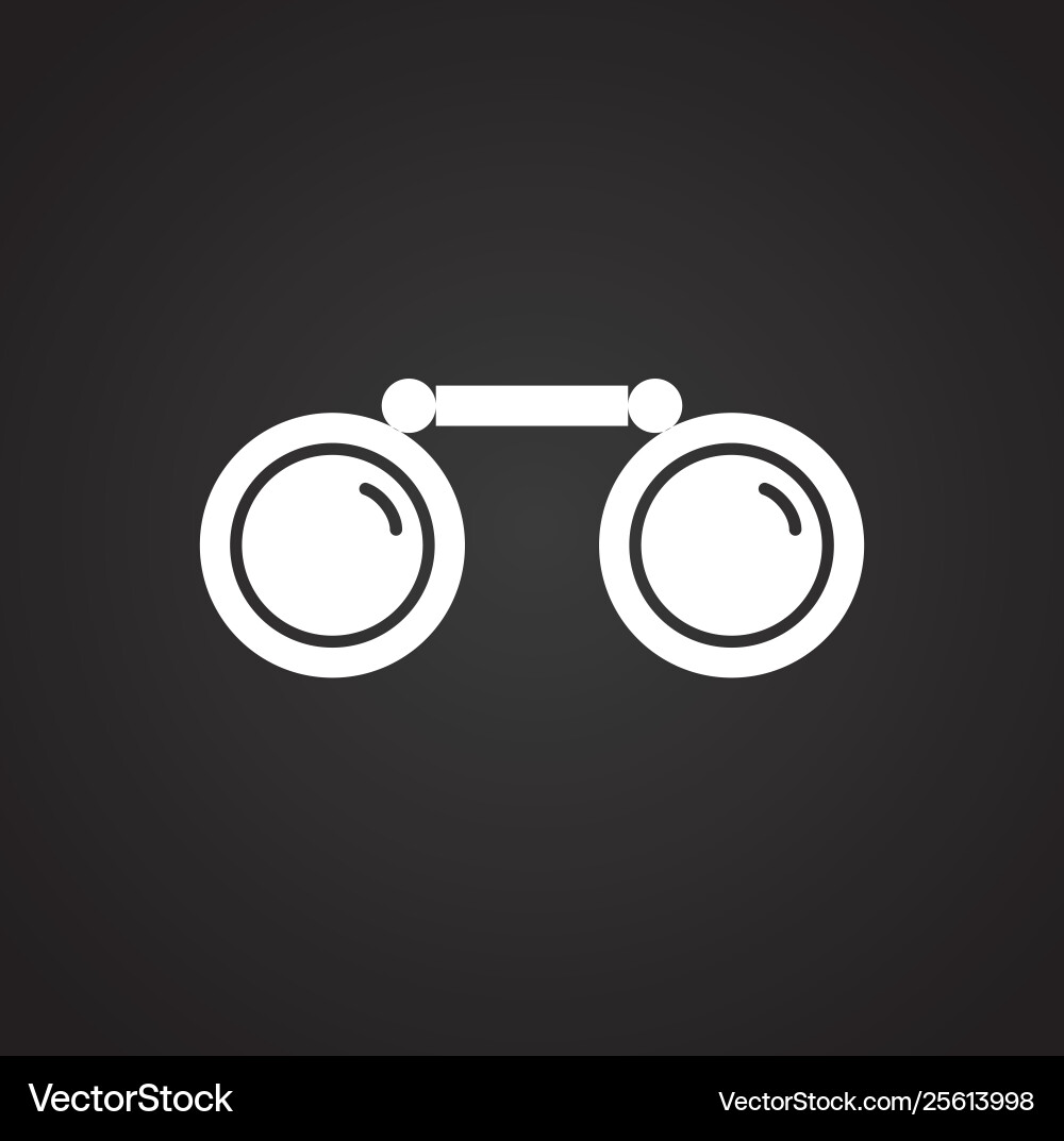 Binocular icon on background for graphic and web vector image